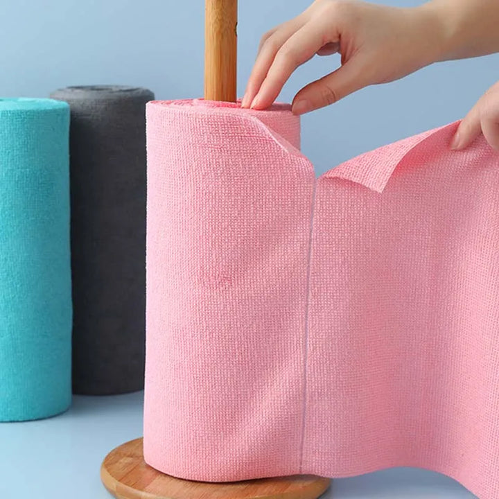 Rouleau de chiffons microfibre réutilisables – Déchirables, ultra-absorbants et anti-graisse