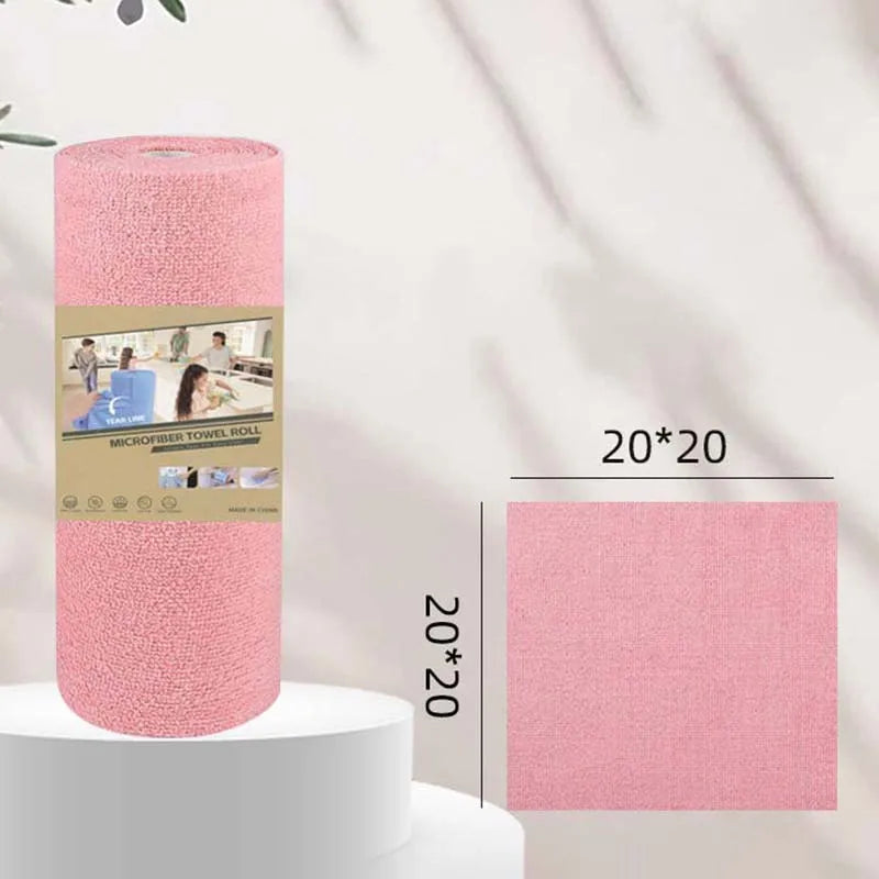 Rouleau de chiffons microfibre réutilisables – Déchirables, ultra-absorbants et anti-graisse