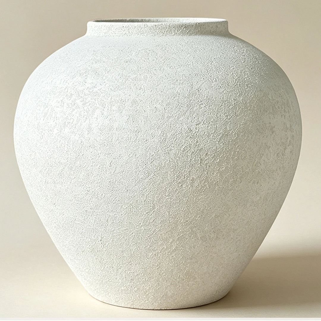 Grand vase rond en fer pour fleurs séchées