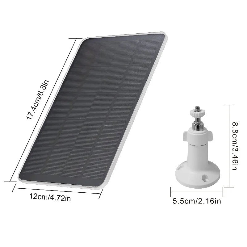 Panneau solaire 10W 5V Micro Type-C Cellules solaires extérieures Chargeur Panneaux solaires pour caméra de sécurité Petit système d’éclairage